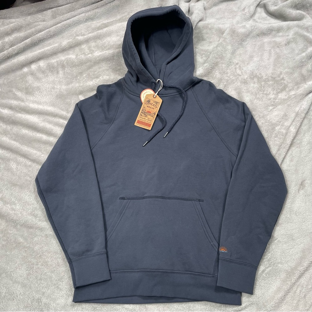 Faherty High Standard Fleece Hoodie Mens S Pullover Sweatshirt Blue Nights